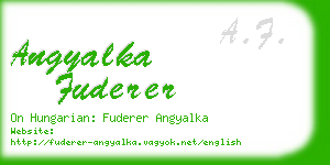 angyalka fuderer business card